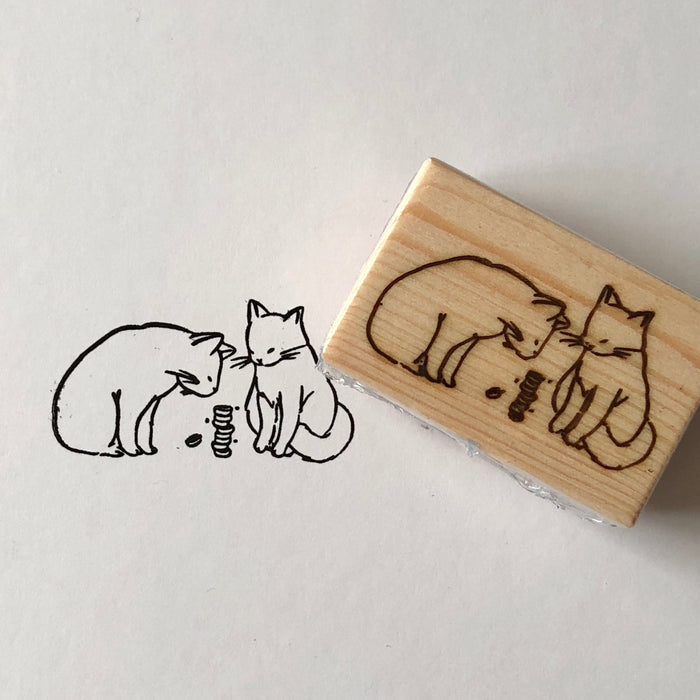 Cats with Washi Stack Rubber Stamp