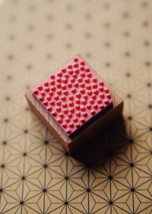 Hand Drawn Dots Square Rubber Stamp