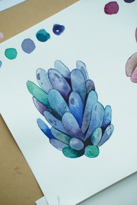 Art With Stickerrific: Succulents Watercolor Coloring Pages