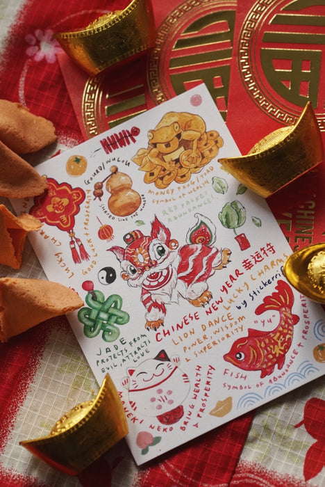 Chinese New Year Lucky Charms Postcard