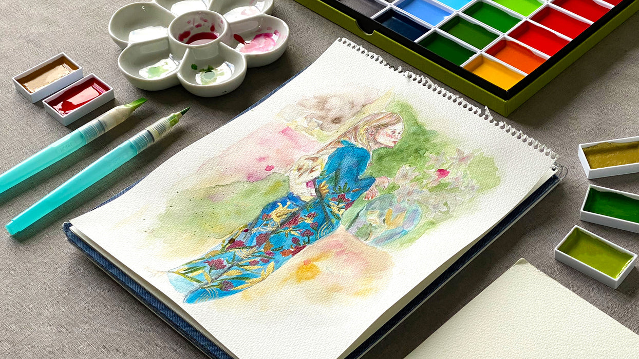 Kuretake Gansai Tambi Watercolor Set (12/24/36/48 Colors)