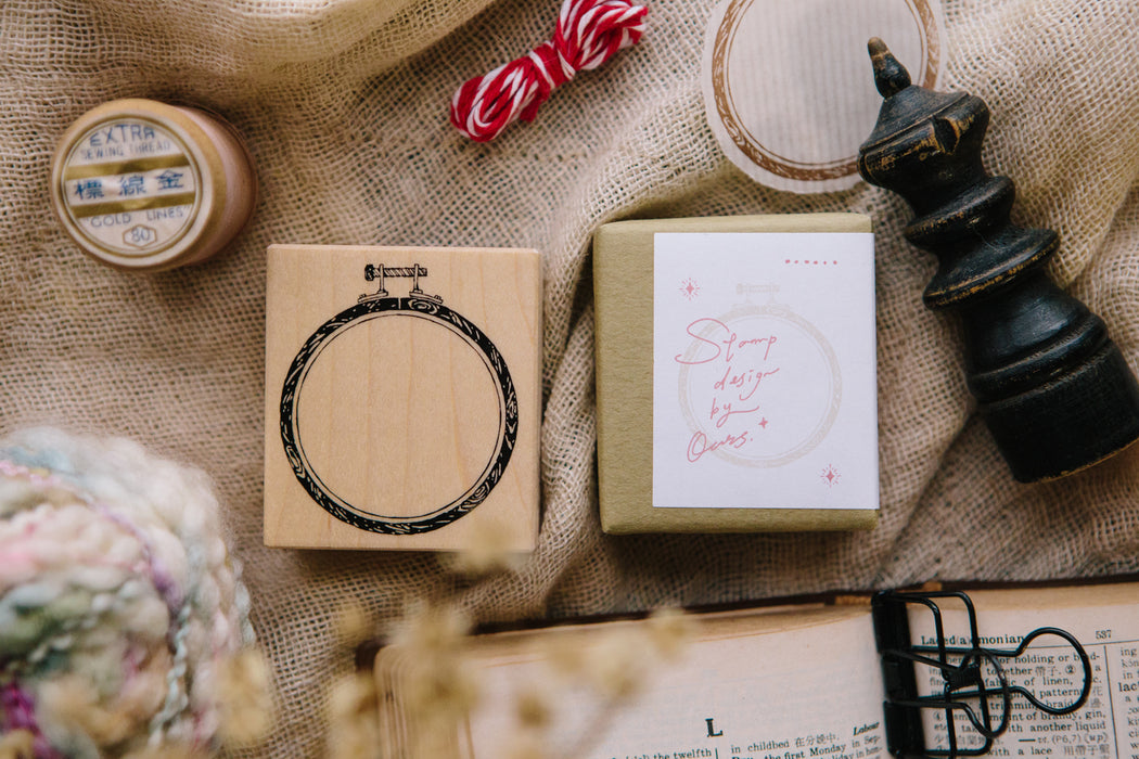 OURS Rubber Stamp // Circle Embroidery Hoop