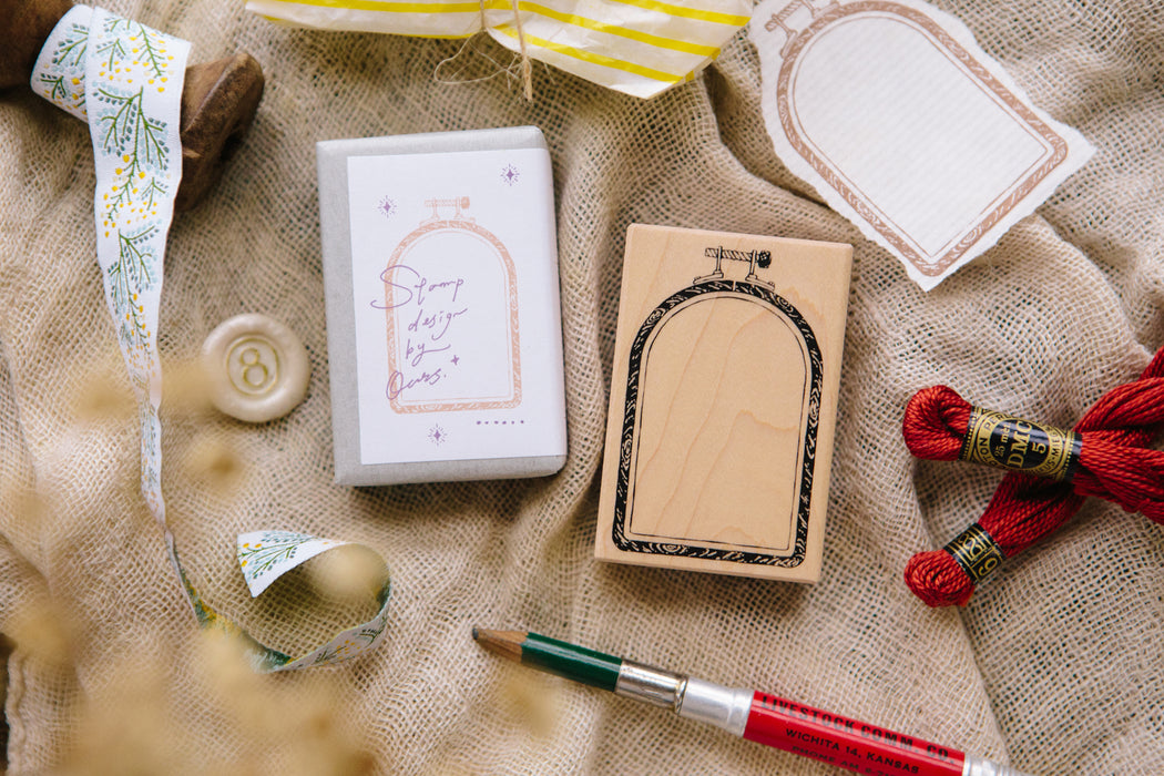 OURS Rubber Stamp // Window Embroidery Hoop