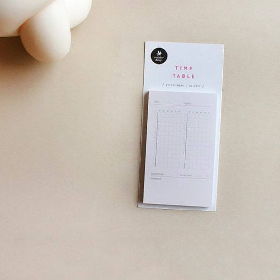 Suatelier Daily Plan Sticky Memo // Time Table