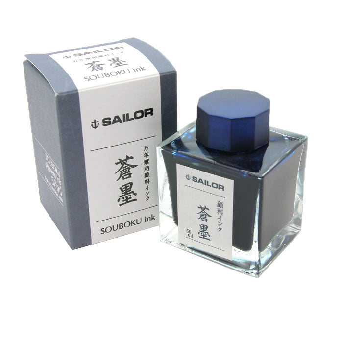 Sailor Souboku Nano Blue Black Pigment Fountain Pen Ink