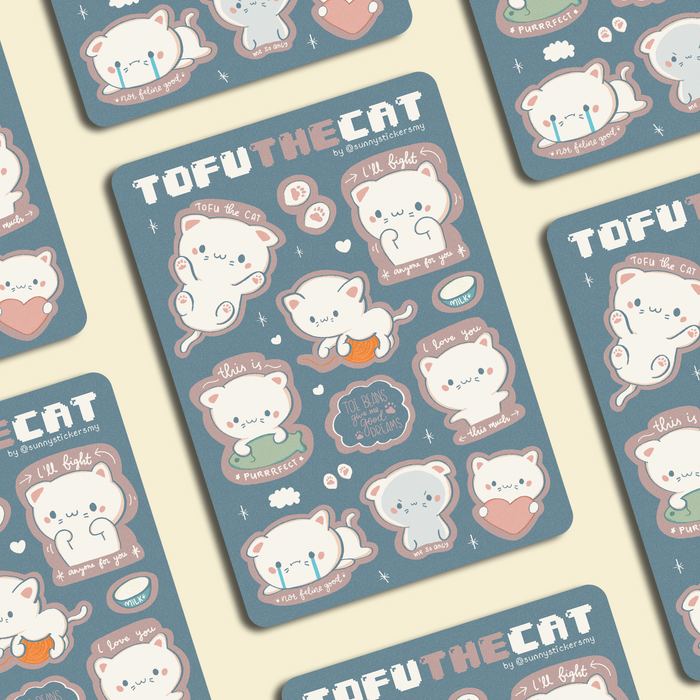 Sunny Stickers MY Sticker Sheet // Tofu the Cat