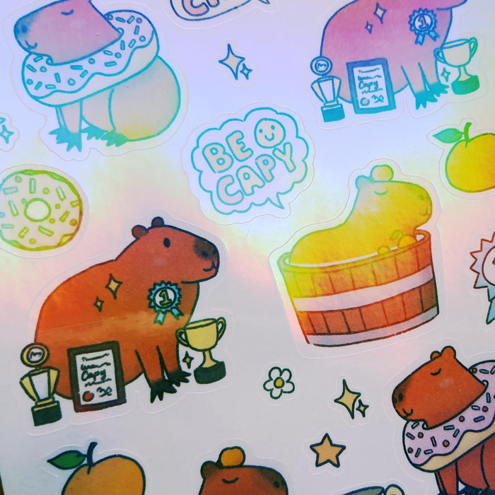 Kerjacomot Holographic Sticker Sheet // A Good Source of Capyness