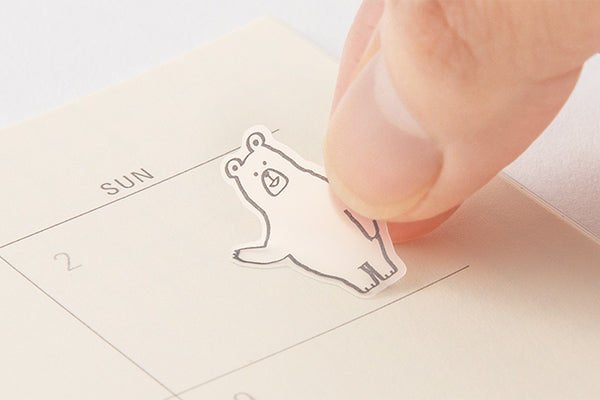 Midori Planner Sticker / Monochrome Forest Animals