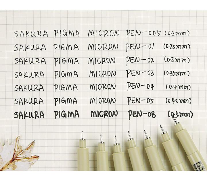 SAKURA Pigma Micron Fineliner Pen and Brush (Set of 8)