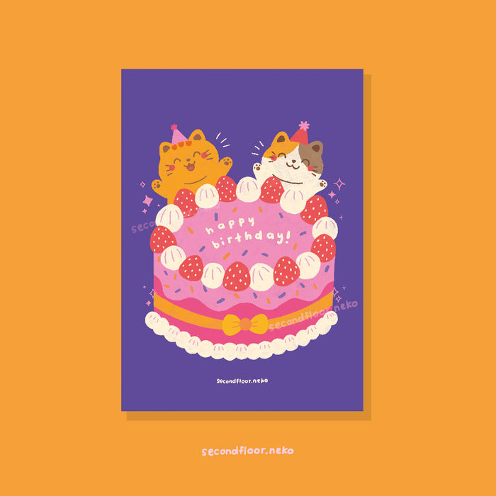 secondfloor.neko Postcard // Birthday Cats