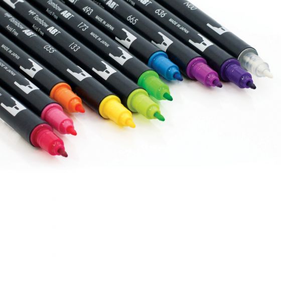 Tombow Dual Brush Pens LETTERING FAVORITES 72335 Fine Set of 10 PLUS 1  Bonus NEW