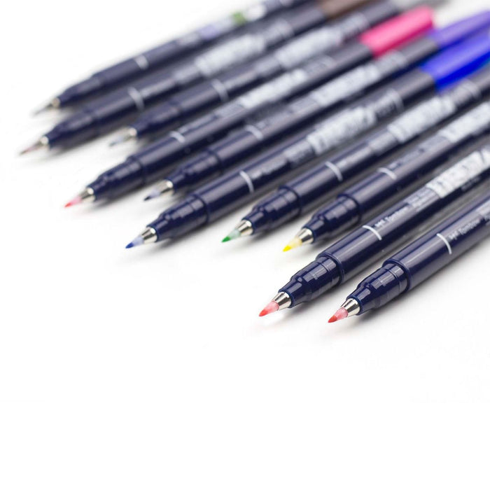 Tombow Fudenosuke Color Brush Pen (Set of 10)