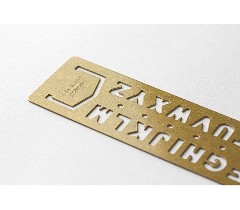 TRAVELER'S COMPANY Brass Stencil Ruler Alphabet