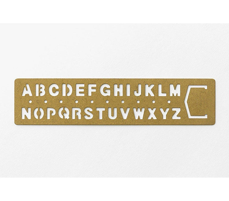 TRAVELER'S COMPANY Brass Stencil Ruler Alphabet